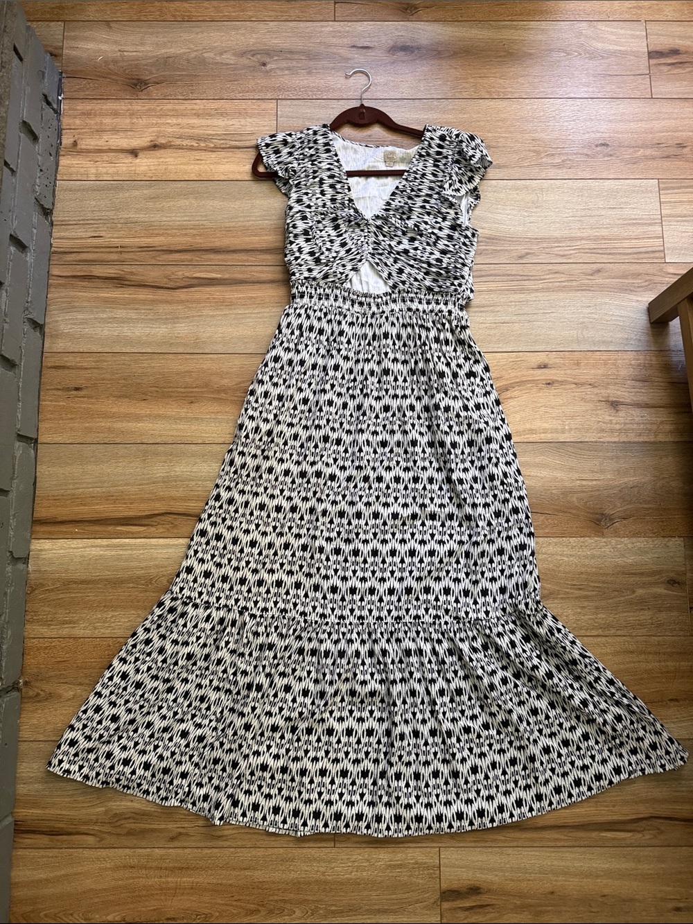 Loft Beach Black & White Patterned Womens Maxi Dress
